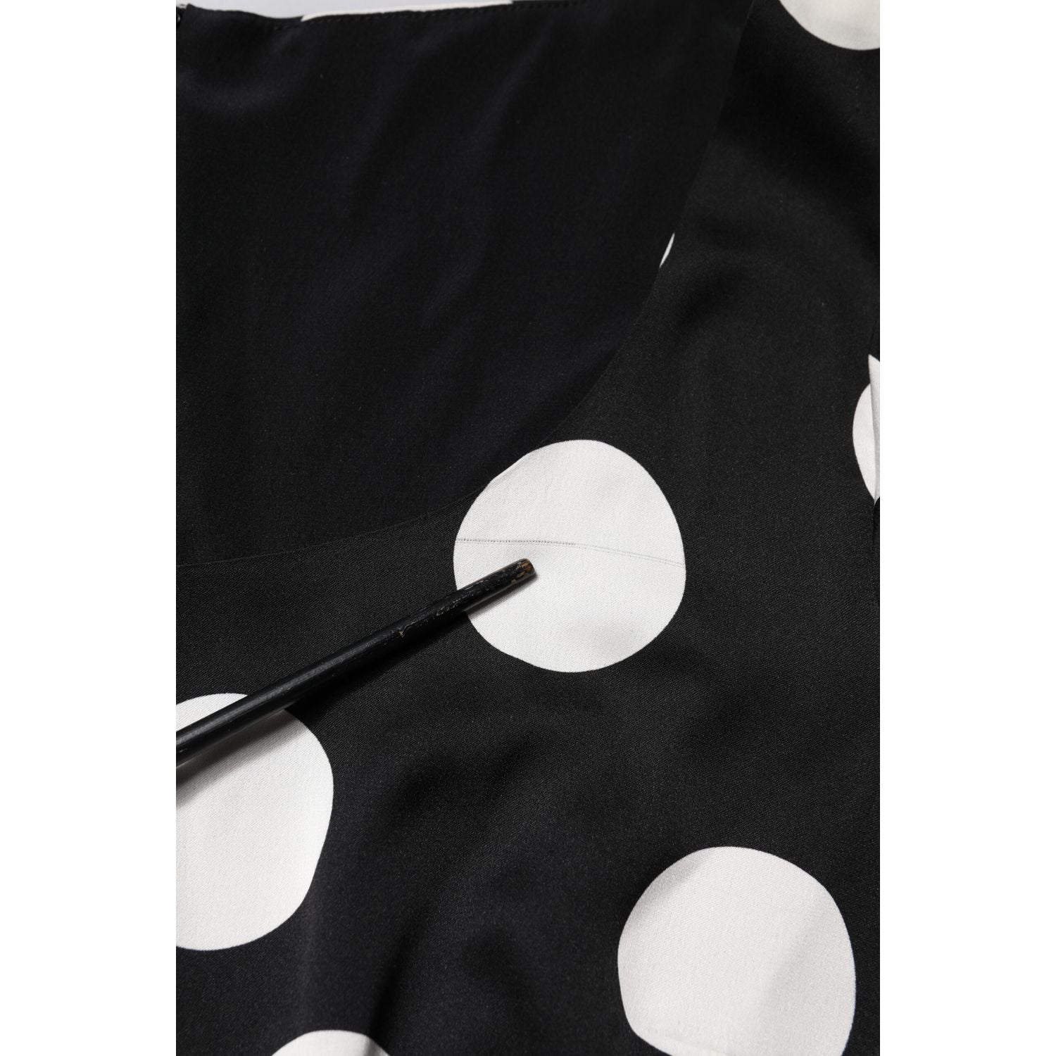 Dolce & Gabbana Black White Polka Dot Sheath Midi Dress