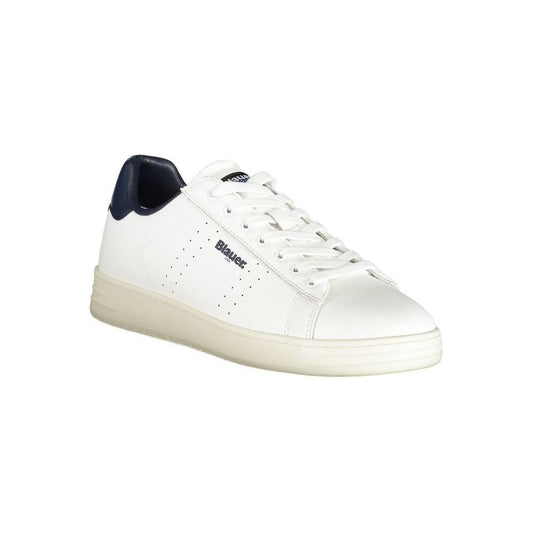 Blauer White Leather Men Sneaker