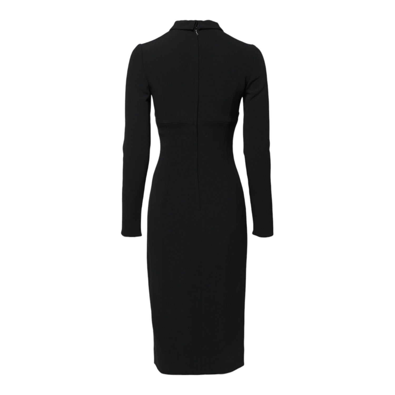 Dolce & Gabbana Black Long Sleeves Bodycon Sheath Midi Dress