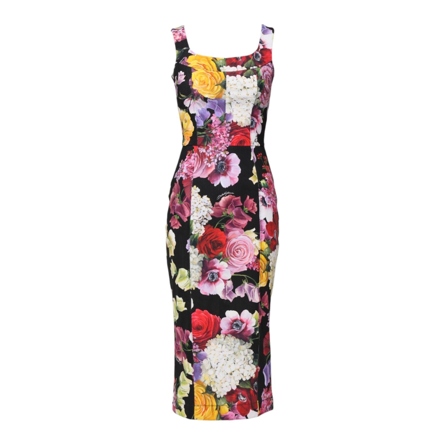 Dolce & Gabbana Multicolor Ortensia Patchwork Sheath Dress