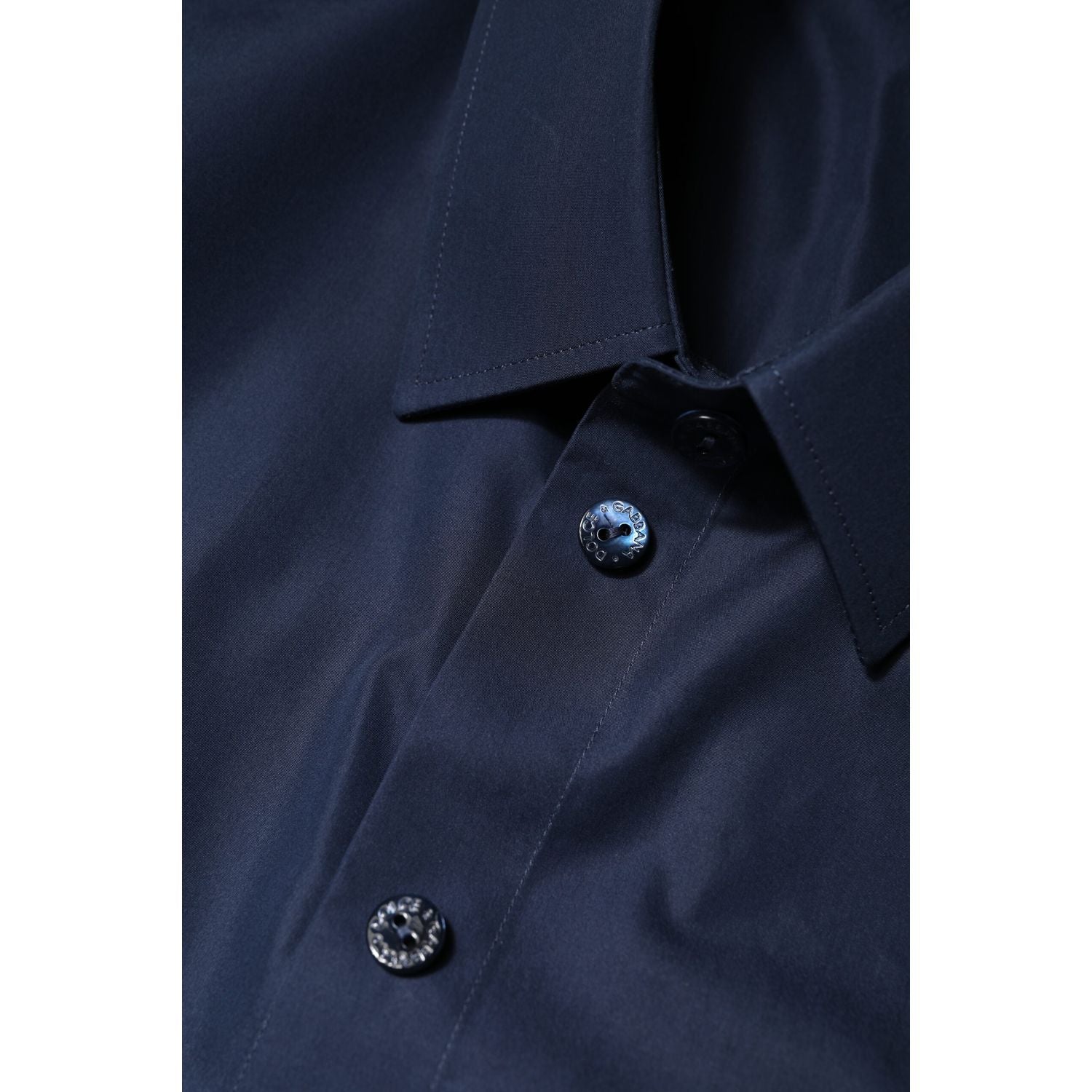 Dolce & Gabbana Blue Cotton Short Sleeves Button Down Top
