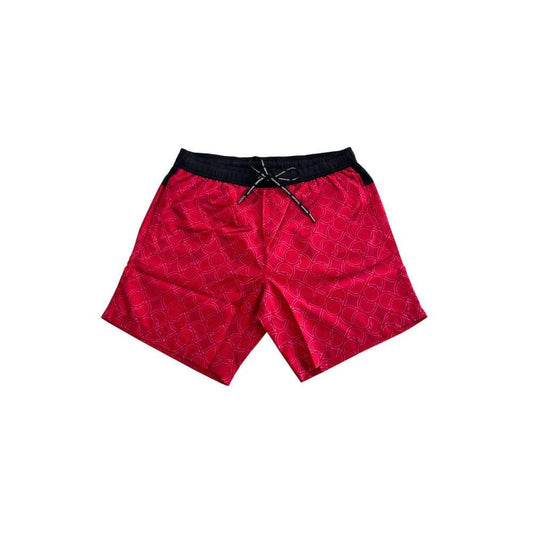 Trussardi Beachwear Red Polyester Men Swim Short