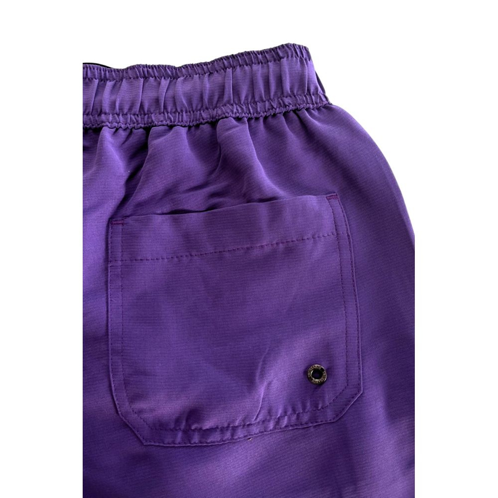 Trussardi Beachwear Purple Polyester Men's Swim Shorts