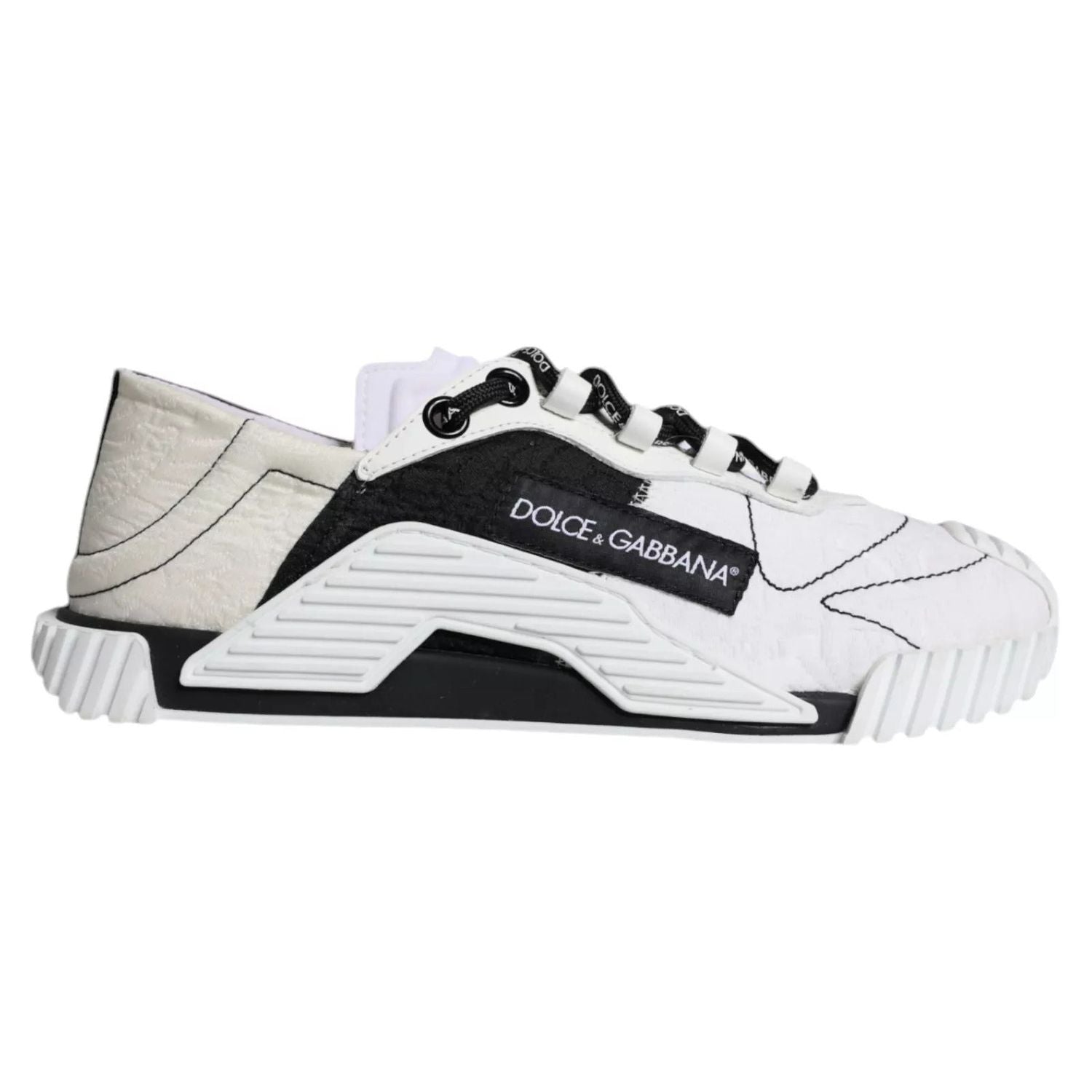 Dolce & Gabbana White Black Low Top NS1 Sneakers Shoes
