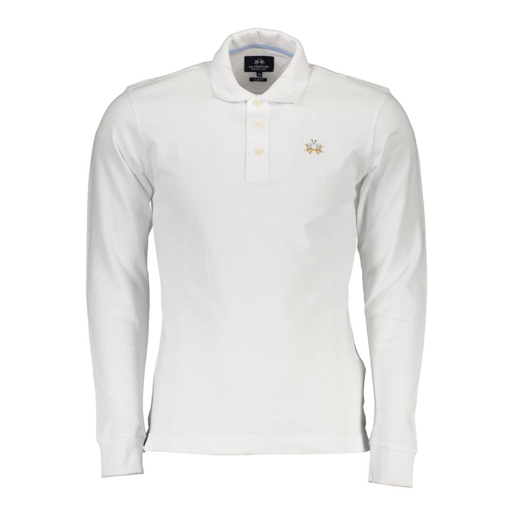 La Martina White Cotton Polo Shirt