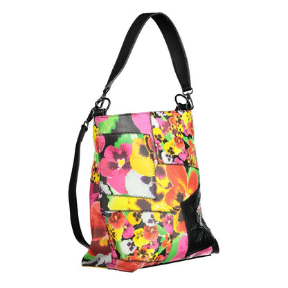 Vibrant floral handbag with adjustable strap, ideal for style-conscious women seeking a colorful accessory.
