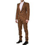 Dolce & Gabbana Brown Floral Jacquard SICILIA 2 Piece Suit KOS2321-48