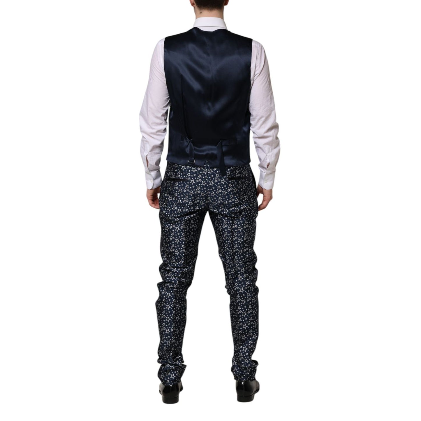 Dolce & Gabbana Blue MARTINI Star Jacquard 3 Piece Suit