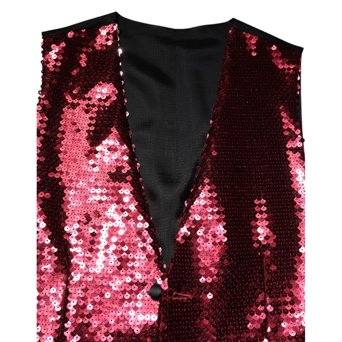 Dolce & Gabbana Red Sequined Dress Formal Men Waistcoat Vest