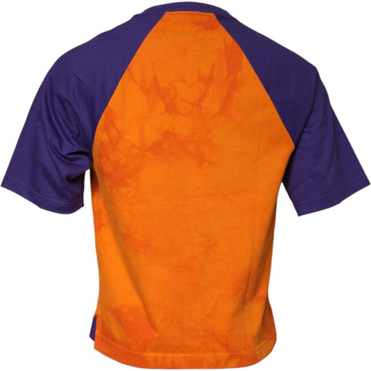 Dolce & Gabbana Orange Purple Printed Round Neck T-shirt TSH90625-44