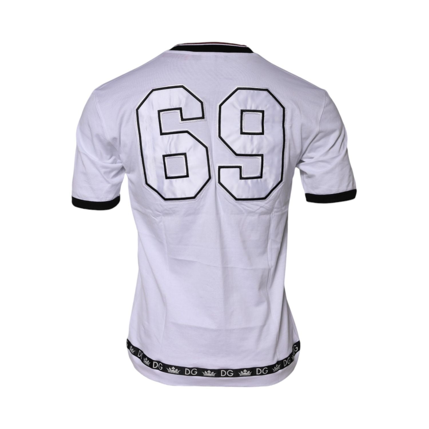 Dolce & Gabbana White Cotton Crown King Embroidery T-shirt