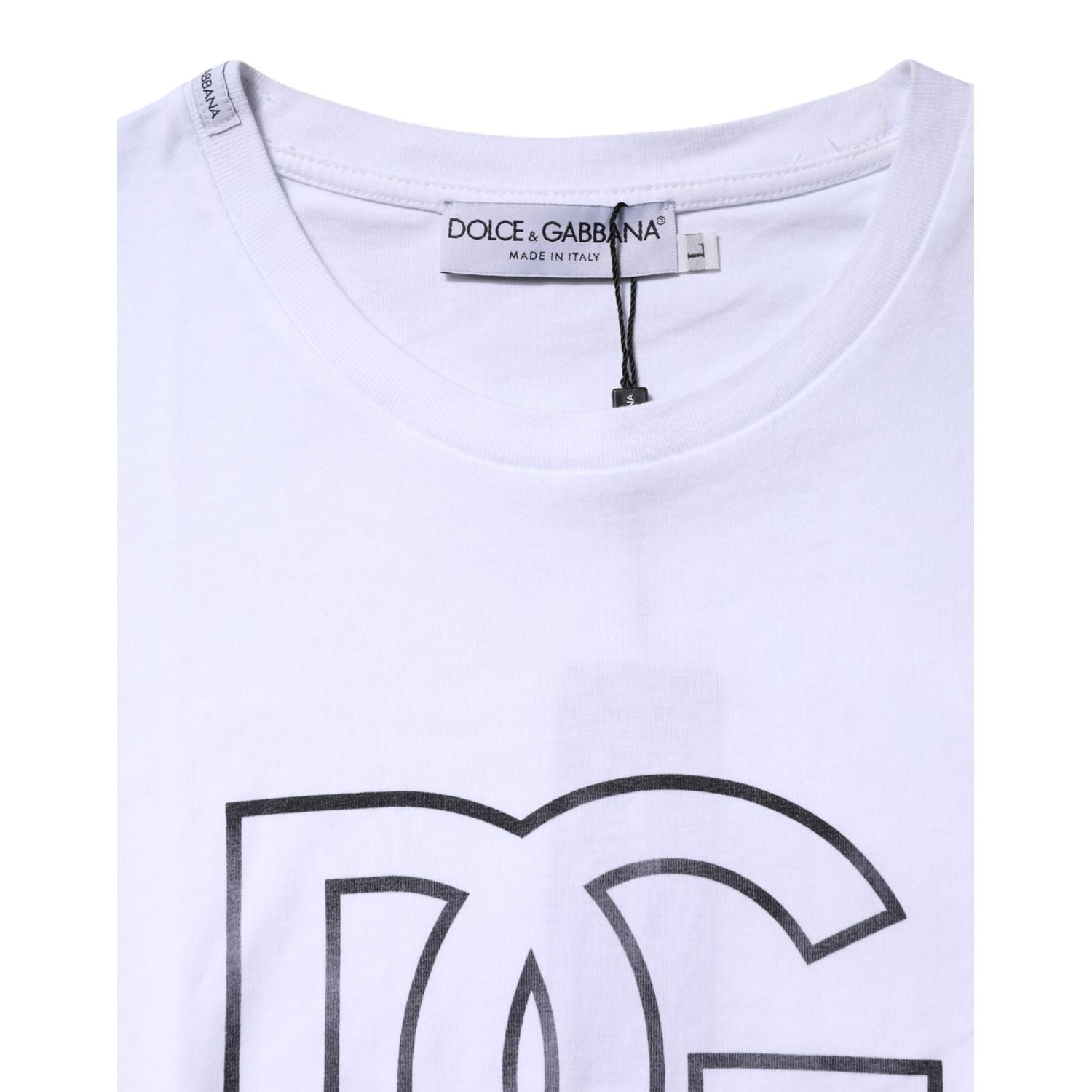 Dolce & Gabbana White DG Logo Print Short Sleeves T-shirt