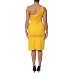 Dolce & Gabbana Yellow One Shoulder Side Slit Midi Dress DR81494-42