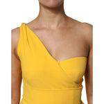 Dolce & Gabbana Yellow One Shoulder Side Slit Midi Dress DR81494-42