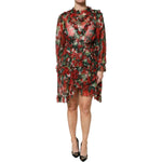 Dolce & Gabbana Multicolor Ruffle Floral Long Sleeves Dress DR81694-36