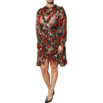 Dolce & Gabbana Multicolor Ruffle Floral Long Sleeves Dress DR81694-36