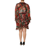 Dolce & Gabbana Multicolor Ruffle Floral Long Sleeves Dress DR81694-36