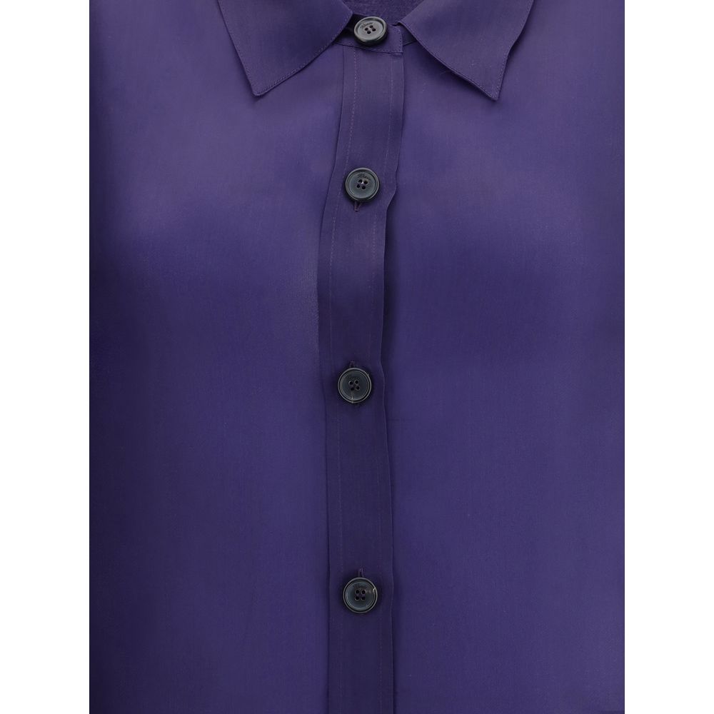 Khaite Purple Silk Dress Shirt