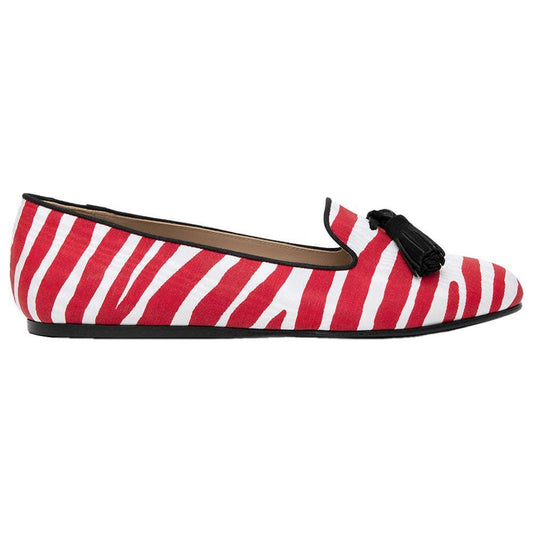 Charles Philip Red Cotton Flat Shoe CH-15410-EU36/US6