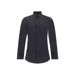 Dolce & Gabbana Shirt, black slim-fit, cotton and elastane, classic collar, front button, adjustable cuffs, AW25, made in Italy.