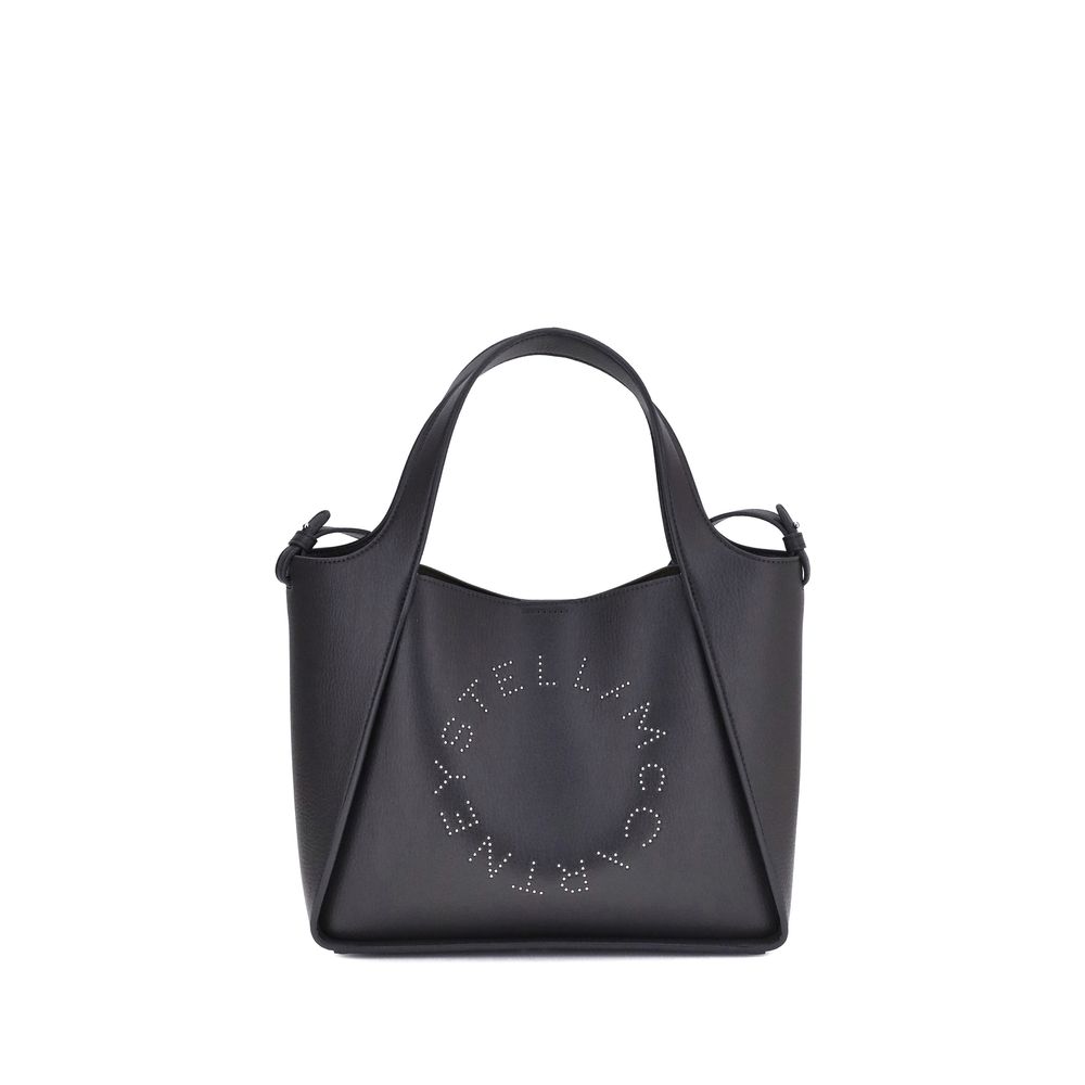 Stella McCartney Faux leather Tote Bag with monogram, featuring flat top handles and a removable shoulder strap, elegant and versatile design.