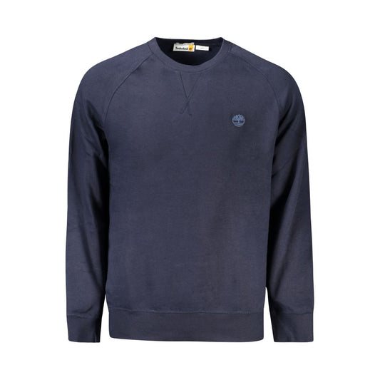 Timberland Blue Cotton Men Sweater with crew neck and embroidered logo.