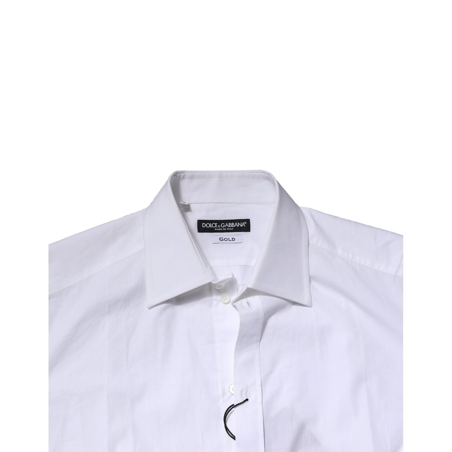 Dolce & Gabbana White Cotton GOLD Long Sleeves Formal Shirt