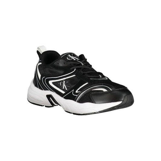 Calvin Klein Sleek Black Lace-Up Sneakers with Contrast Details CA-25011-EU40/US7