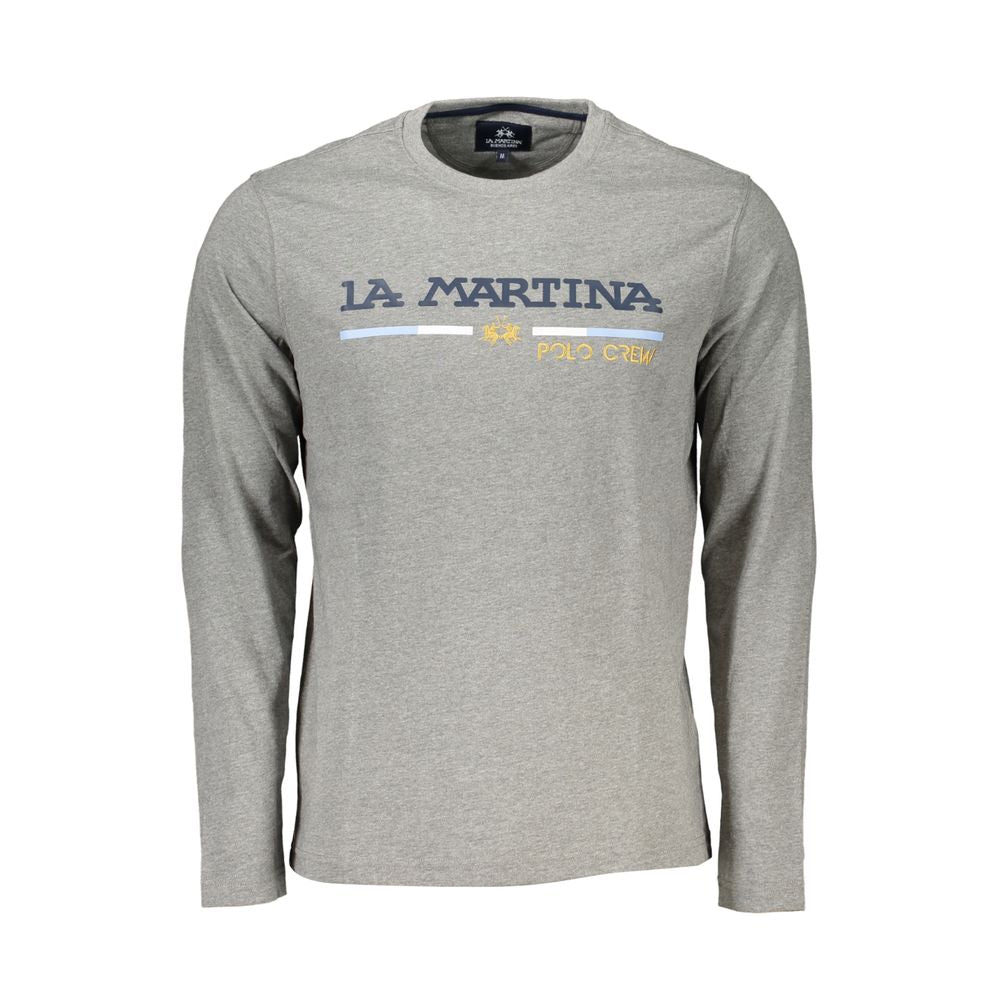 La Martina Gray Cotton T-Shirt