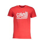 Cavalli Class Red Cotton T-Shirt CA-28575-M