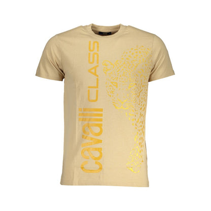 Cavalli Class Beige Cotton Men's T-Shirt
