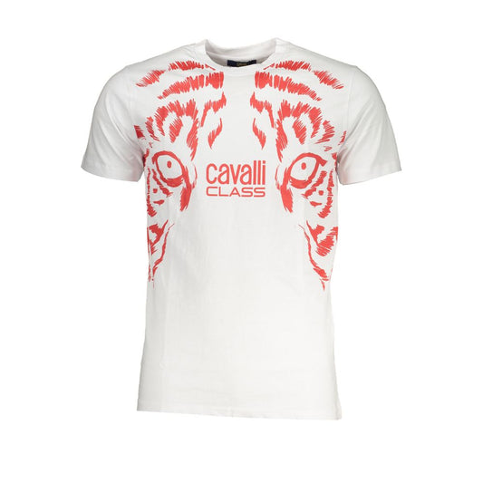 Cavalli Class Bianco Cotton Men T-Shirt