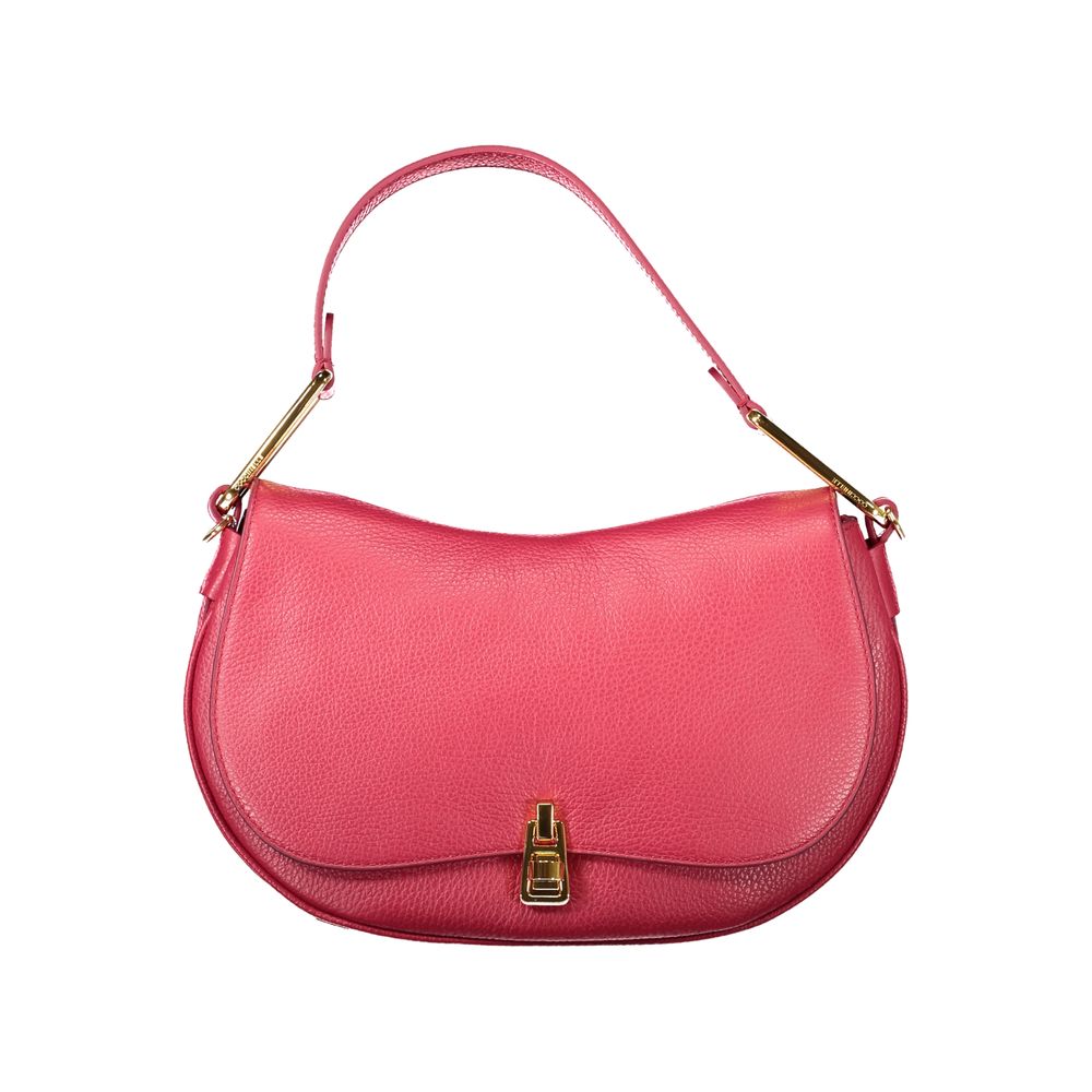 Coccinelle Red Leather Women Handbag with sophisticated design and secure swivel closure.