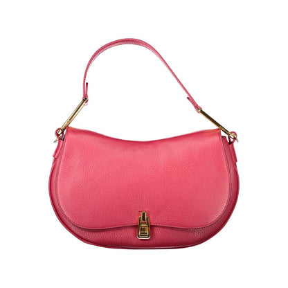 Coccinelle Red Leather Women Handbag with sophisticated design and secure swivel closure.