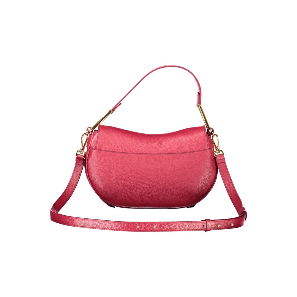 Coccinelle Red Leather Women Handbag with elegant shoulder handle and secure swivel closure for stylish organization.