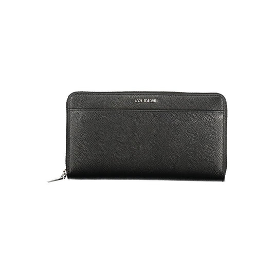 Calvin Klein Black Polyethylene Women Wallet, eco-conscious, sleek design with ample compartments and secure coin purse for modern trendsetters