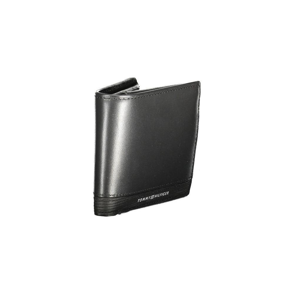 Tommy Hilfiger Black Leather Men Wallet TO-36331