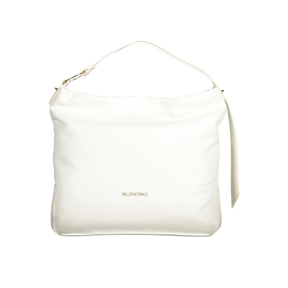 Mario Valentino White Polyethylene Women Handbag with handle and shoulder strap, eco-friendly design, luxury fashion accessory.