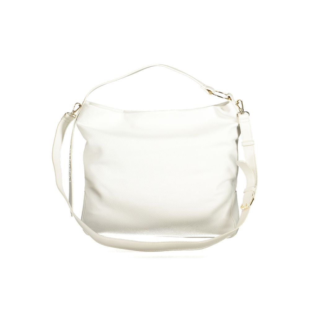 Mario Valentino White Polyethylene Women Handbag with versatile handle and adjustable strap, eco-friendly luxury accessory.