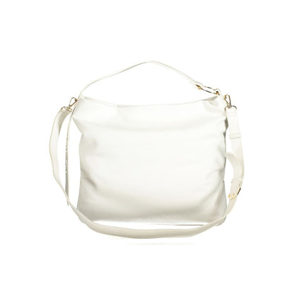 Mario Valentino White Polyethylene Women Handbag with versatile handle and adjustable strap, eco-friendly luxury accessory.