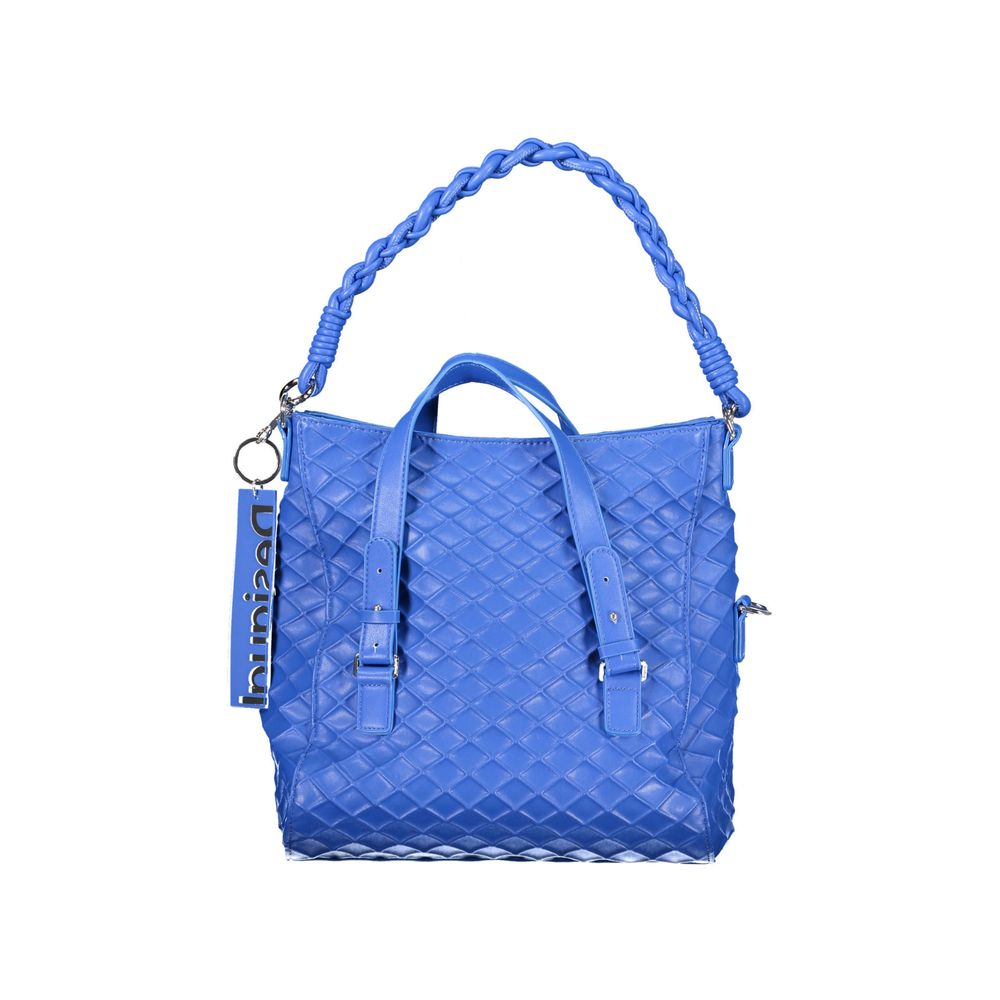 Desigual Blue Polyethylene Women Handbag with removable handles and adjustable shoulder strap