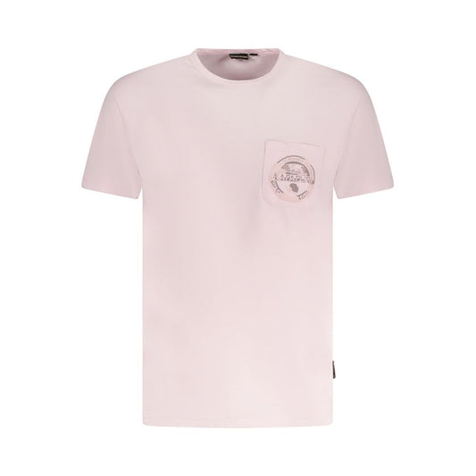 Napapijri Pink Cotton Men T-Shirt NA-38633-XL