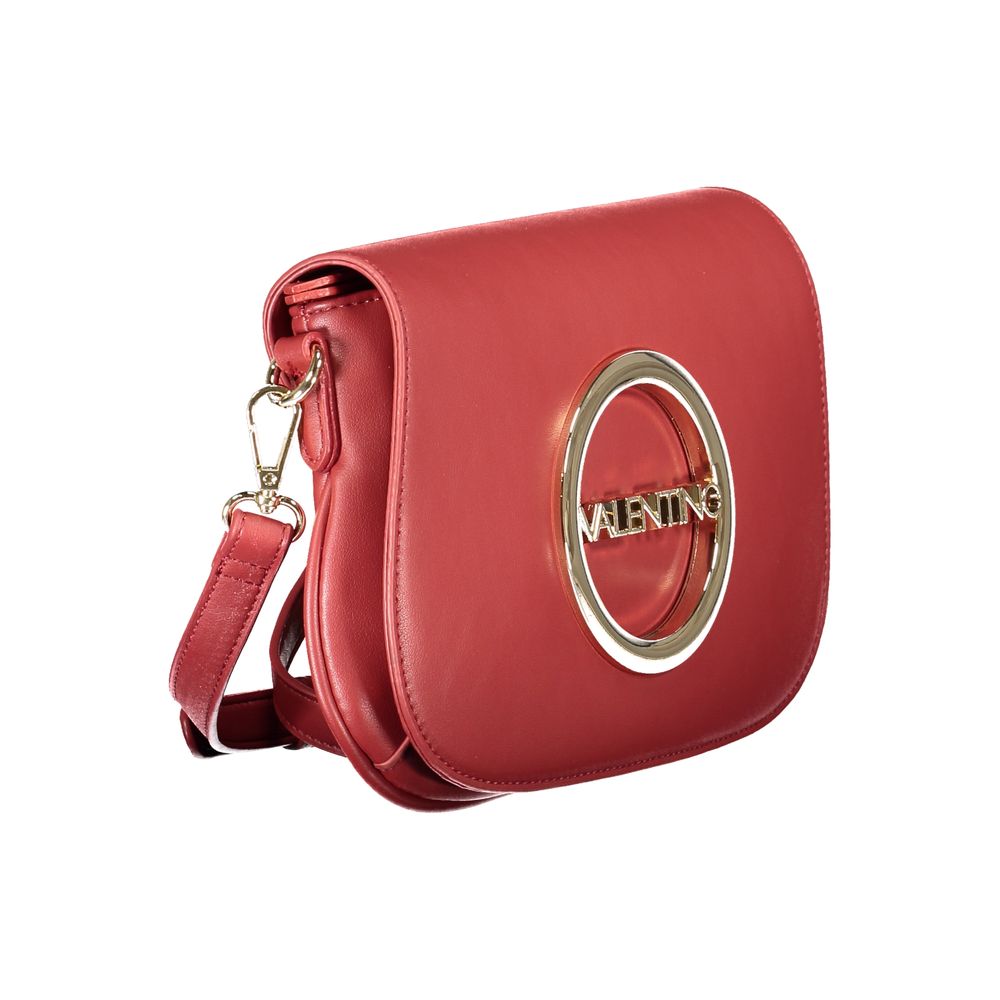 Mario Valentino Red Polyethylene Women Handbag with adjustable strap and iconic logo