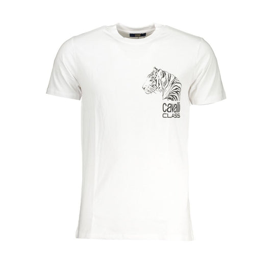 Cavalli Class Bianco Cotton Men T-Shirt