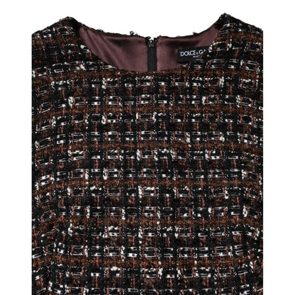 Dolce & Gabbana Multicolor Sleeveless Mini Tweed A-line Dress