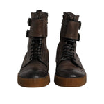 Dolce & Gabbana Brown Horse Leather Mid Calf Boots Shoes MV7413-44