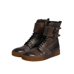 Dolce & Gabbana Brown Horse Leather Mid Calf Boots Shoes MV7413-44