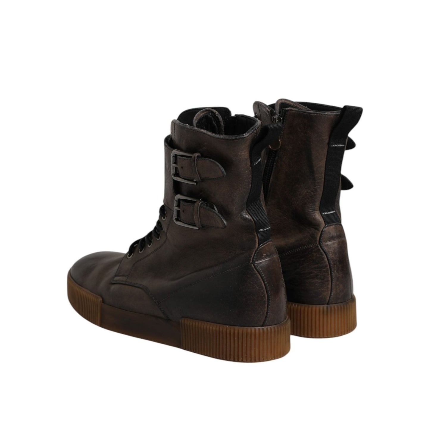 Dolce & Gabbana Brown Horse Leather Mid Calf Boots Shoes MV7413-44