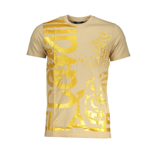 Cavalli Class Beige Cotton Men T-Shirt