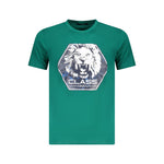 Cavalli Class Green Cotton T-Shirt CA-36647-M